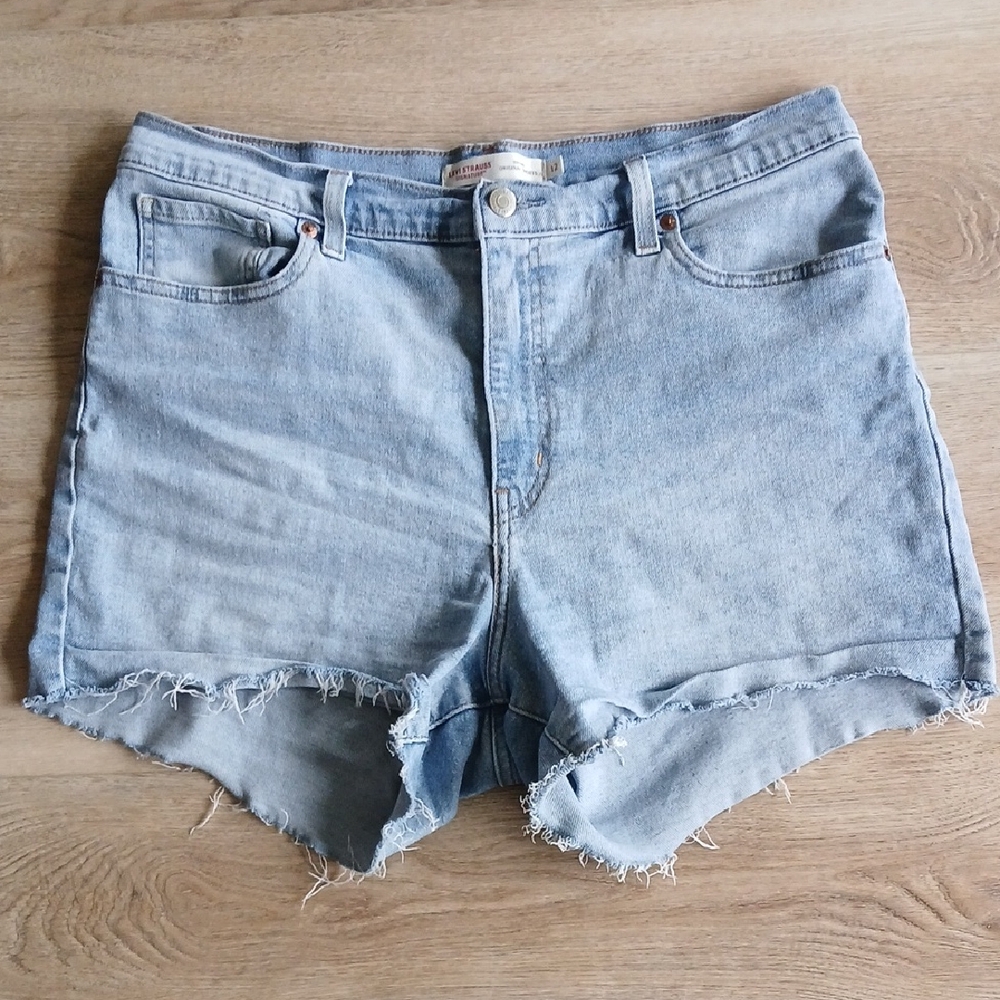 Levi's Vintage Orginal Shorts 12 Light Blue Jean Shorts Cut Off High Rise Mom